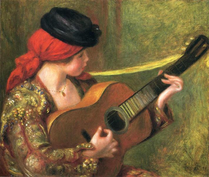 Young Spanish Woman with a Guitar, 1898 - 雷諾瓦