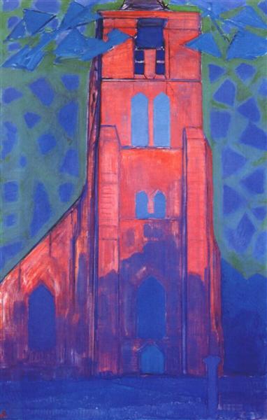 Church tower at Domburg, 1911 - Piet Mondrian