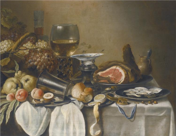 Still Life with Ham, 1641 - Pieter Claesz.