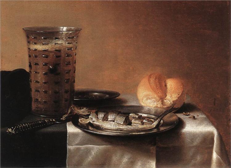 Still Life with Herring, 1636 - Pieter Claesz.