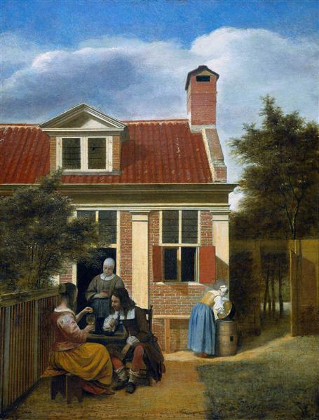 Company in garden, c.1664 - 彼得·德·霍赫