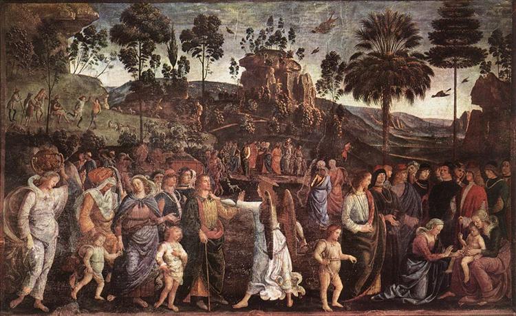 Путешествие Моисея в Египет, c.1482 - Пьетро Перуджино