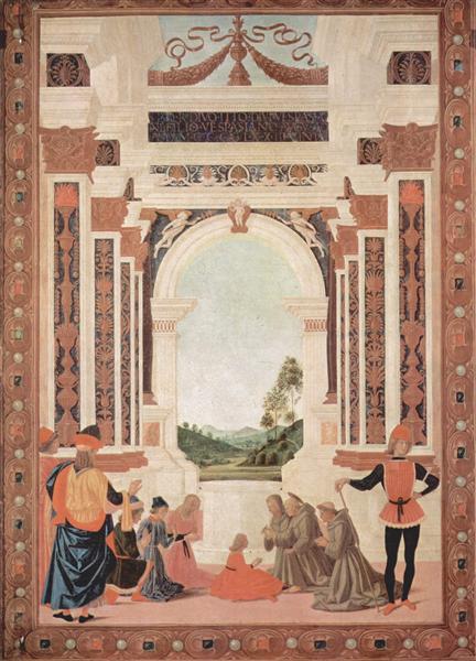 The Miracles of San Bernardino. The Healing of a Young, 1473 - П'єтро Перуджино