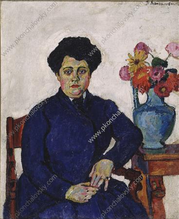 Portrait of O. Konchalovskaya, 1909 - Pjotr Petrowitsch Kontschalowski