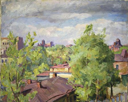 Spring. View from the window on Konyushkovskaya., 1944 - Pjotr Petrowitsch Kontschalowski