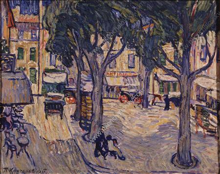 The city of Arles. The square., 1908 - Pyotr Konchalovsky