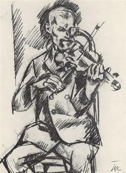 Violinist, 1918 - Петро Кончаловський