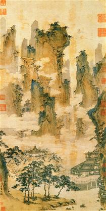 Pavilions in the Mountains of the Immortals - Qiu Ying