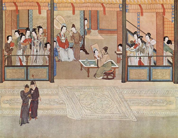 Spring morning in the Han Palace (View I, detail), 1530 - Цю Ин