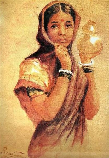 The Milkmaid, 1904 - Raja Ravi Varma