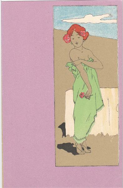 Girls with purple surrounds, 1900 - Рафаэль Кирхнер