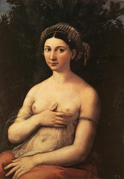 The Portrait of a Young Woman (La Fornarina), c.1518 - c.1520 - Raphael
