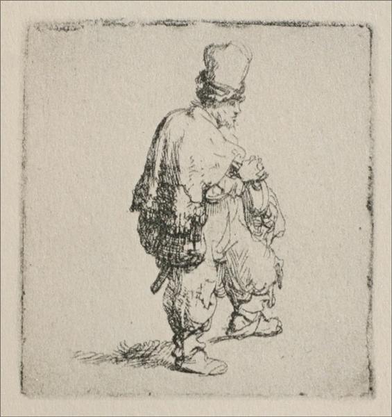 A Polander Walking Towards the Right, 1635 - Рембрандт