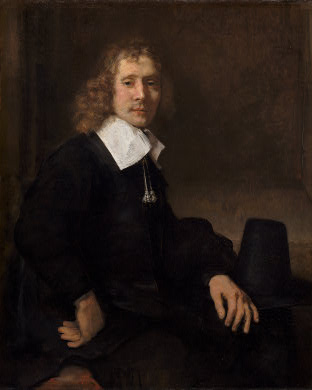 A Young Man at a Table (possibly Govaert Flinck), 1660 - Rembrandt