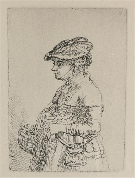 Молода жінка з корзинкою, 1642 - Рембрандт