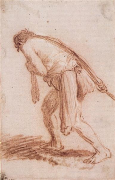 Man Pulling a Rope, 1628 - Рембрандт