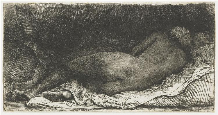 Negress lying down, 1658 - Рембрандт