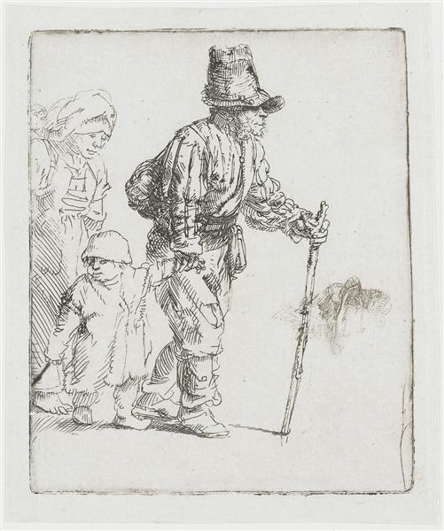 Peasant family on the tramp, 1652 - Рембрандт