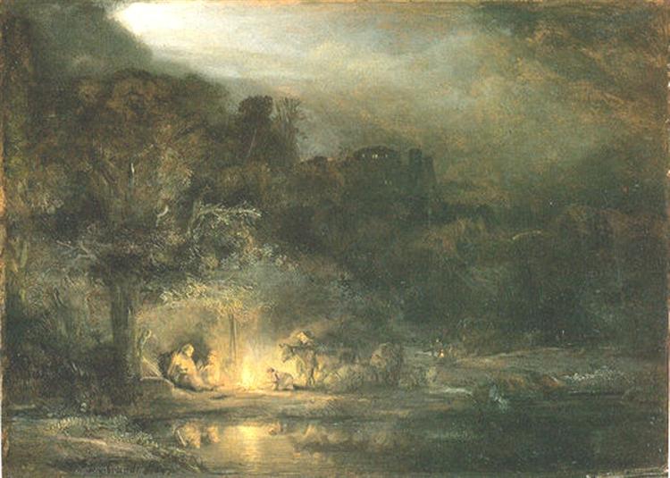 Rest on the Flight to Egypt, 1647 - Rembrandt