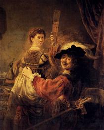 Self-Portrait with Saskia in the Parable of the Prodigal Son - Rembrandt van Rijn