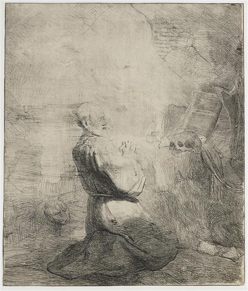 St. Jerome kneeling, 1630 - Rembrandt van Rijn