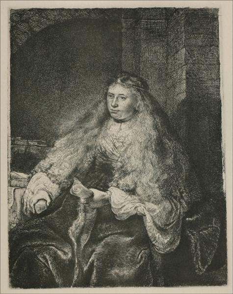 Study of Saskia called the Great Jewish Bride, 1635 - Rembrandt van Rijn