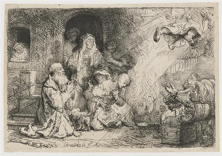 The Angel Departing from the Family of Tobias, 1641 - 林布蘭