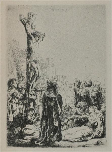 The Crucifixion a Square Small Plate, 1634 - Рембрандт