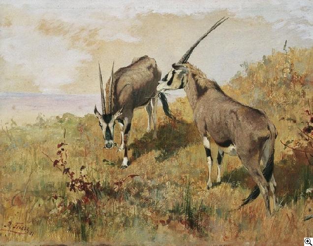 Zwei Antilopen, 1882 - Richard Friese
