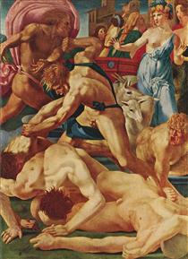 Moses Defending the Daughters of Jethro - Rosso Fiorentino