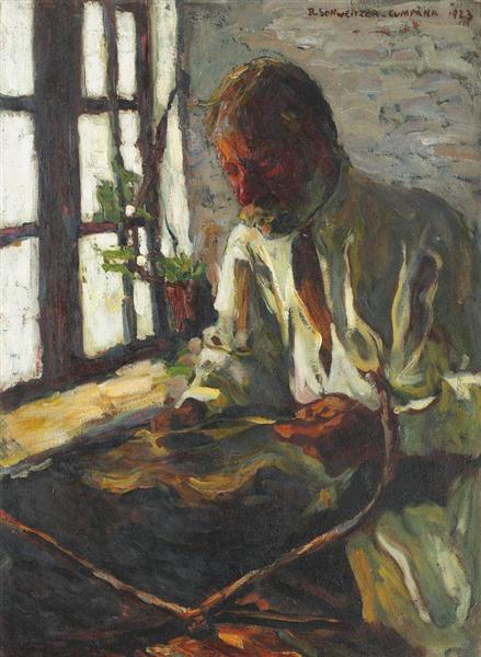 At the Window, 1923 - Рудольф Швейцер-Кумпана