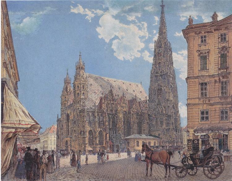 The St. Stephen's Cathedral in Vienna, c.1831 - Рудольф фон Альт
