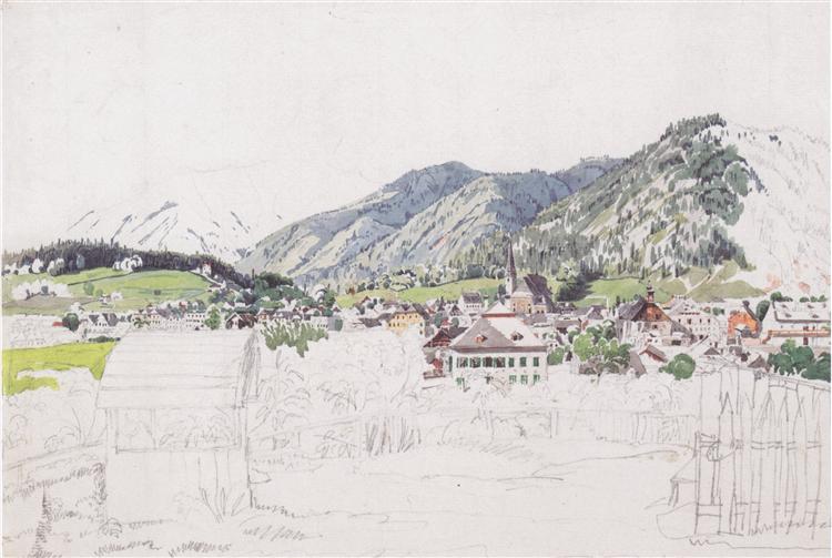 View of Ischl, 1830 - Rudolf von Alt