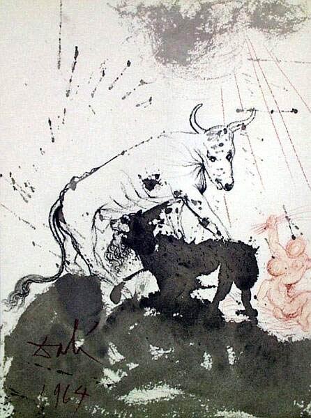 Leo quasi bos comedens paleas (Isaiah 11:7), 1964 - 1967 - Salvador Dalí