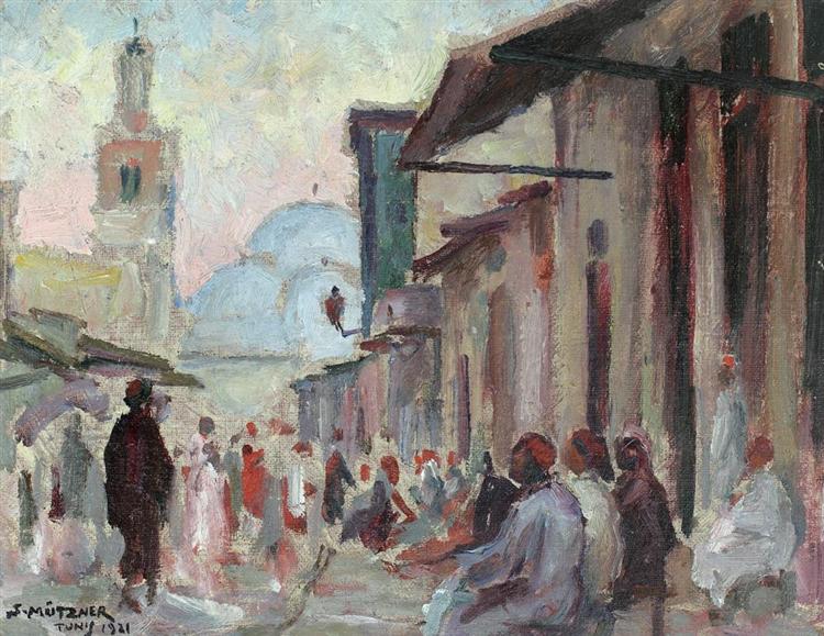 Stradă în Tunis, 1921 - Самуель Мютцнер