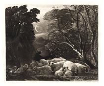 Evening, engraved by Welby Sherman - Samuel Palmer