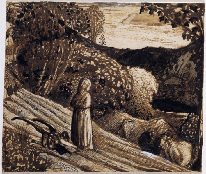 Landscape, Girl Standing, 1826 - Samuel Palmer
