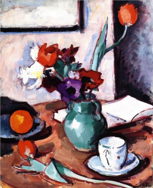 Flowers in a Green Vase, 1923 - Samuel Peploe