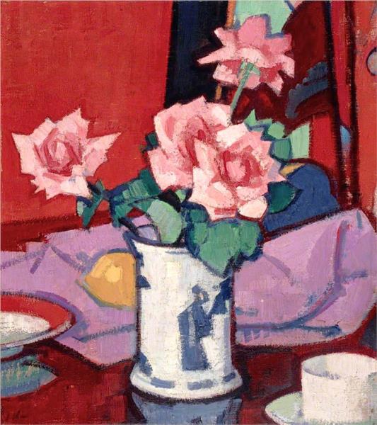 Pink Roses, Chinese Vase, 1920 - Сэмюэл Пепло