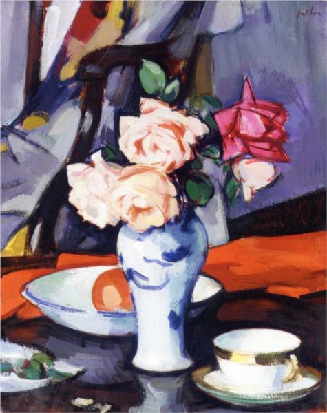Roses in a Chinese Vase, 1923 - Сэмюэл Пепло
