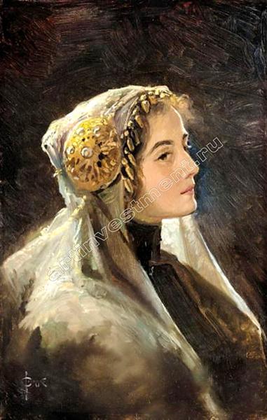 Russian beauty with the traditional headdress - Sergueï Solomko