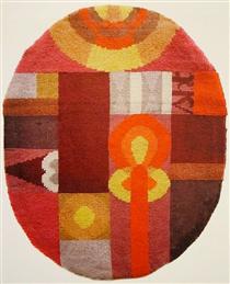 Oval Composition with Abstract Motifs - Sophie Taeuber-Arp