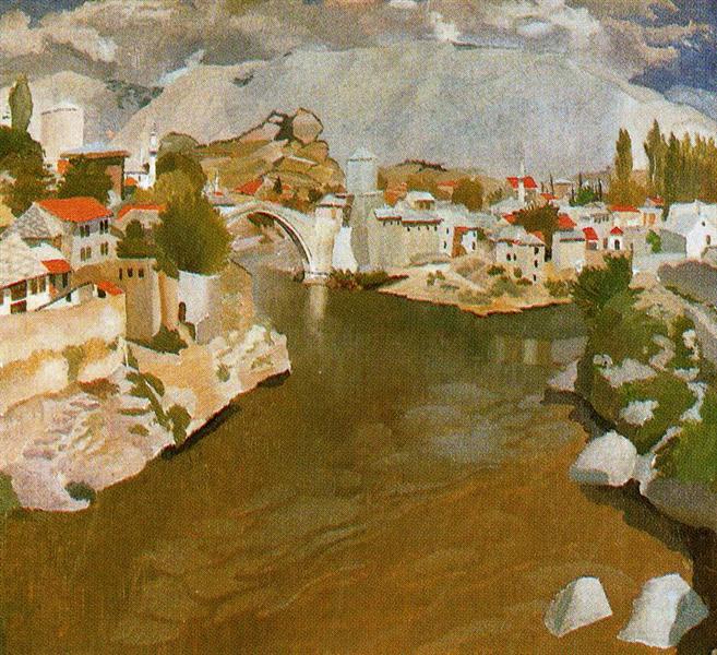 River Nareta, Mostar, 1922 - Стенлі Спенсер