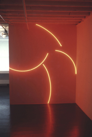 Four Incomplete Red Neon Circles on a Pink Wall, 1977 - Stephen Antonakos