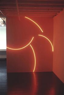 Four Incomplete Red Neon Circles on a Pink Wall - Стивен Антонакос