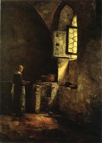 A Corner in the Old Kitchen of the Mittenheim Cloister - T. C. Steele