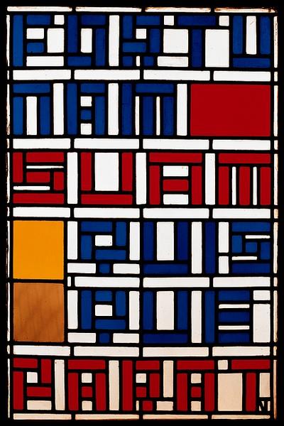 Stained glass window. Leaded glass. - Theo van Doesburg