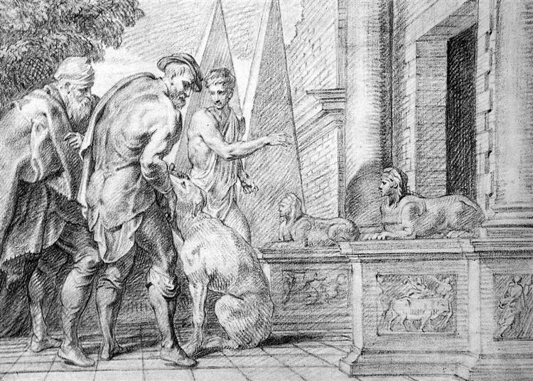 Odysseus Recognised by His Dog - Теодор ван Тульден