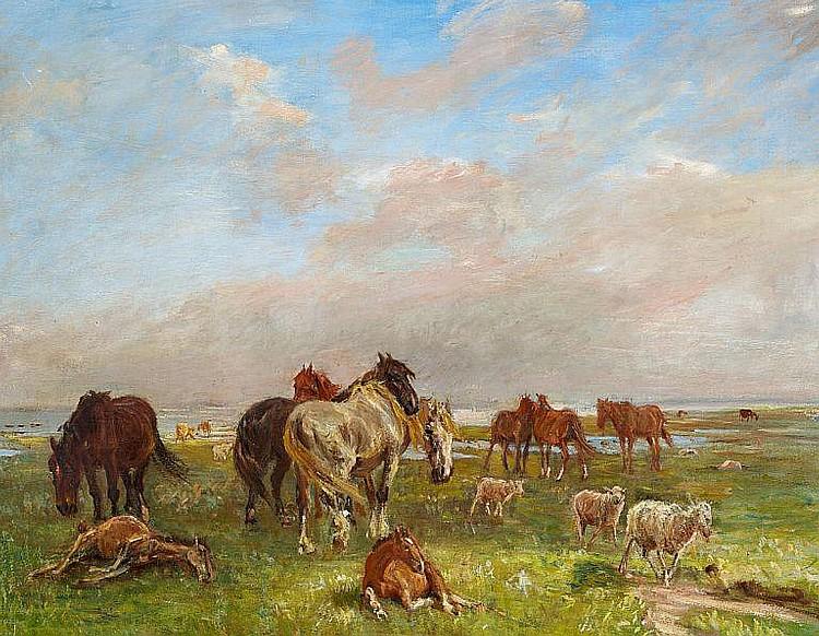 A group of horses, Saltholmen, 1906 - Теодор Филипсен