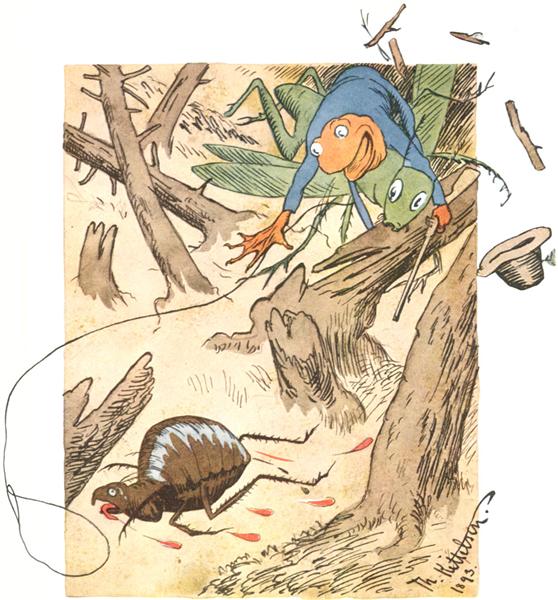 Flea hunting in ancient forest, 1894 - Theodor Severin Kittelsen